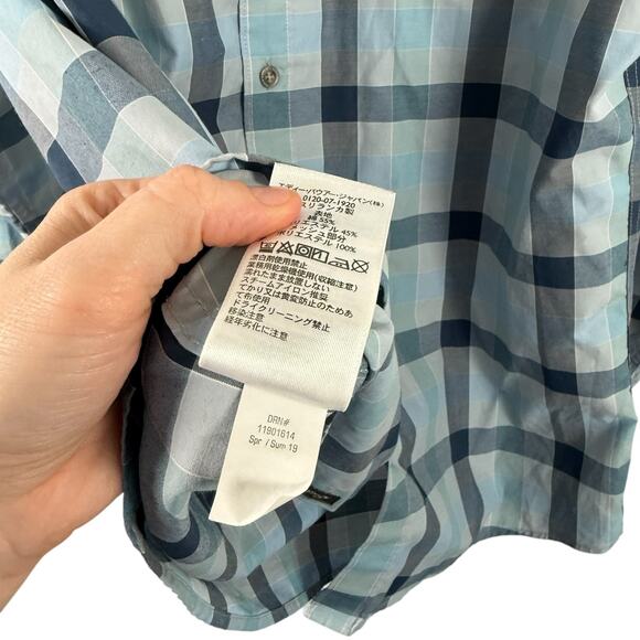 Eddie Bauer Travex Blue Plaid Long Sleeve Button Down Shirt Classic Fit Mens TL - Picture 5 of 7